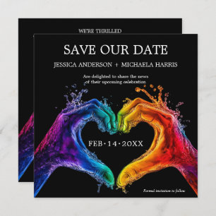 Reserve A Data Casamento do Coração do Orgulho LGBTQ ❤️ Quadrado