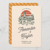 Casamento do Deserto da Paisagem do Bold Retro Vib