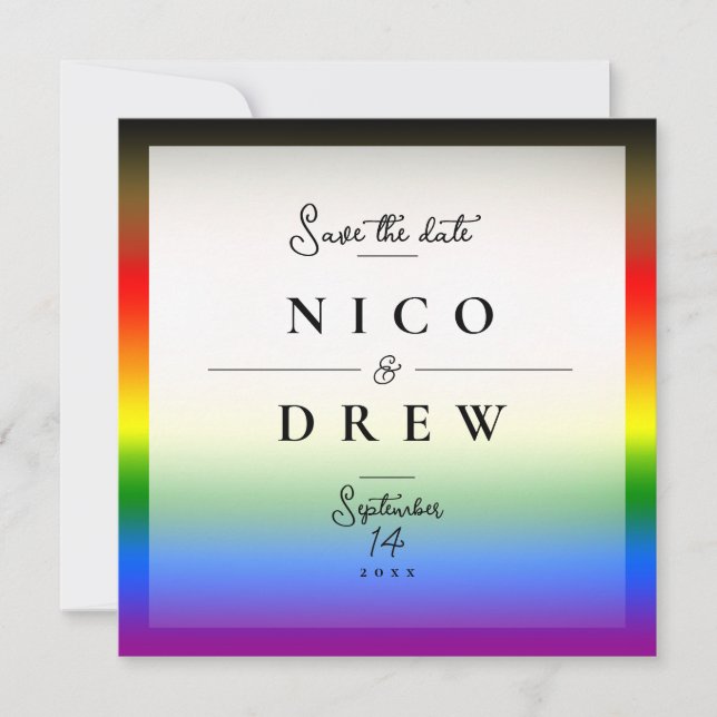 Reserve A Data Casamento do Orgulho BIPOC LGBTQ+ Elegante (Frente)