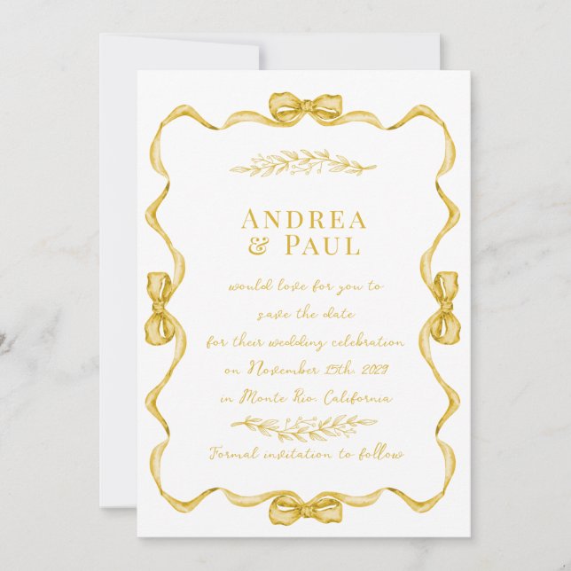 Reserve A Data Casamento Doce Da Fita Whimsical (Frente)