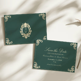 Reserve A Data Casamento Dourado Barroco Emerald Green