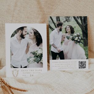 Reserve A Data Casamento Dourado de Rico Elegante Branco- DAPHNE