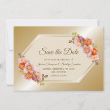 Casamento Dourado de Rosa Floral