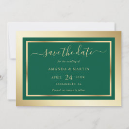 Reserve A Data Casamento Dourado e Emerald Green personalizado el