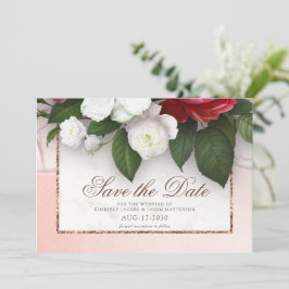 Reserve A Data Casamento Dourado Floral do Elegante Marble