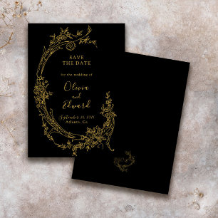 Reserve A Data Casamento Dourado Vintage Barroco Elegante Chinois