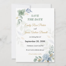 Casamento Dusty Blue Floral Watercolor