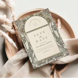 Reserve A Data Casamento Dusty Sage Art Nouveau