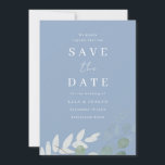 Reserve A Data Casamento Elegância em Azul Poeira e Folhas Verdes<br><div class="desc">Casamento Elegância em Azul Poeira e Folhas Verdes Save the Date

Veja a coleção correspondente na Loja Niche and Nest</div>