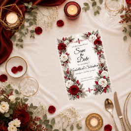 Reserve A Data Casamento Elegância Romântica de Frutas do Inverno