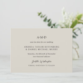 Reserve A Data Casamento Elegante Andrea Bege