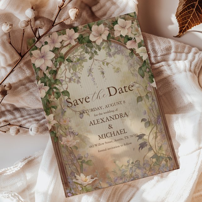 Reserve A Data Casamento Elegante Art Nouveau (Criador carregado)