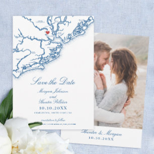 Reserve A Data Casamento Elegante Azul Marinho em Charleston SC