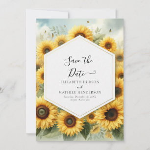 Reserve A Data Casamento Elegante Boho Sunflower