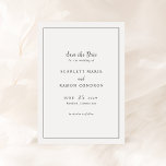 Reserve A Data Casamento Elegante Branco e Negro eterno<br><div class="desc">Casamento elegante salve a data com um design simples com seus detalhes de evento em serif e script fontes dentro de uma fronteira.</div>