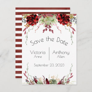 Reserve A Data Casamento Elegante Burgundy Marsala Succulents