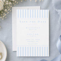 Casamento Elegante Clássico com Listras Azuis