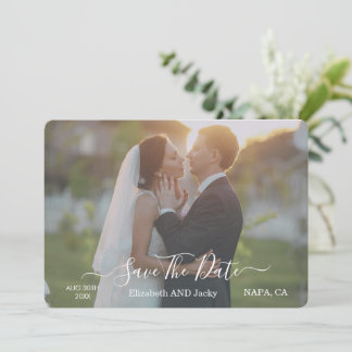 Reserve A Data Casamento Elegante Clássico Preto e Branco Caligra