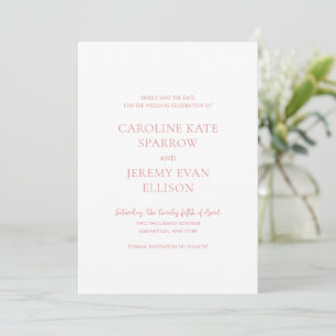 Reserve A Data Casamento Elegante Código QR Rosa Limpo
