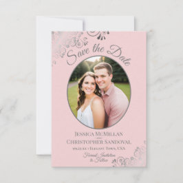 Reserve A Data Casamento Elegante com Curls Prateados e Foto em R