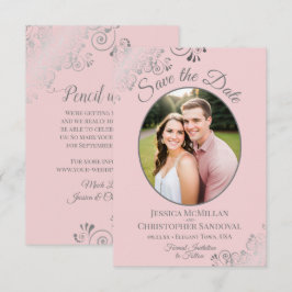 Reserve A Data Casamento Elegante com Curls Prateados e Foto em R