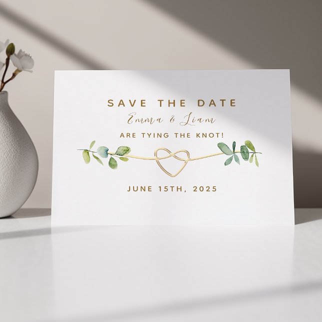 Reserve A Data Casamento Elegante com Eucalipto Verde (Criador carregado)