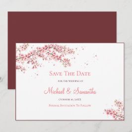 Reserve A Data Casamento Elegante com Flor de Cerejeira