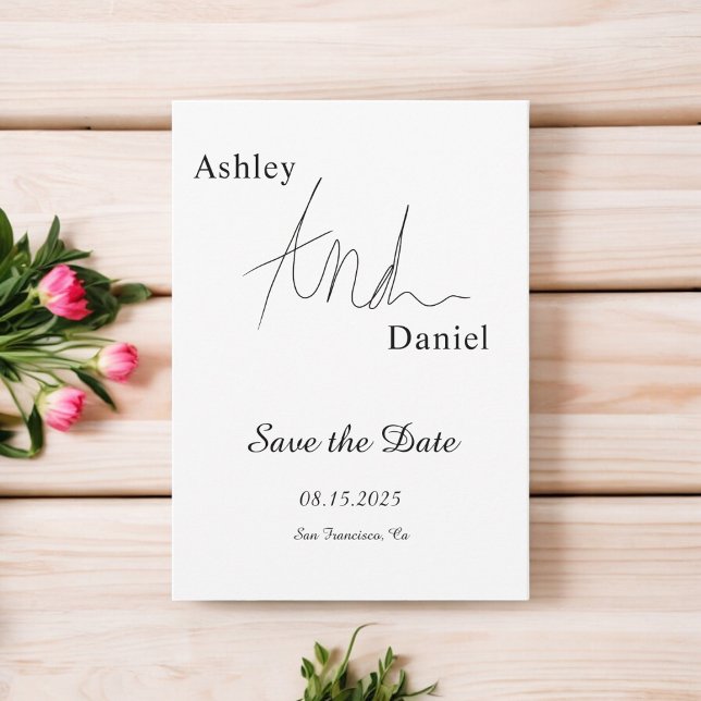 Reserve A Data Casamento Elegante Da Caligrafia Branca E Negra Si (Criador carregado)