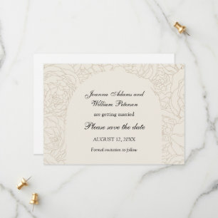 Reserve A Data Casamento elegante de Beige Brown, salvar a data