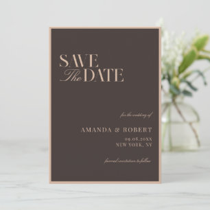 Reserve A Data Casamento Elegante de Dinheiro Antigo Classe Marro