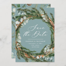 casamento elegante de eucalipto com script moderno