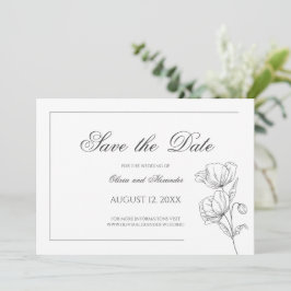 Reserve A Data Casamento elegante de flor picante salva a data