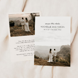 Reserve A Data Casamento Elegante de Foto em Creme Simples