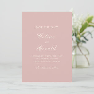 Reserve A Data Casamento Elegante de Foto Rosa Clássica