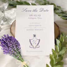 Casamento Elegante de Lavanda de Crest Monogramas