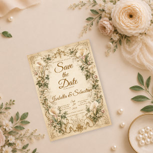 Reserve A Data Casamento Elegante de Lírio Calla Vintage