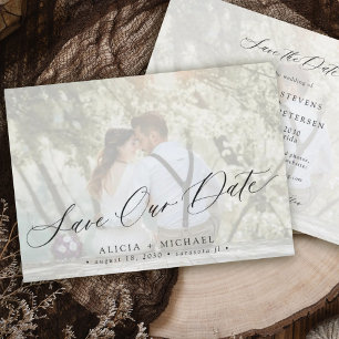 Reserve A Data Casamento elegante de script de sobreposição de fo