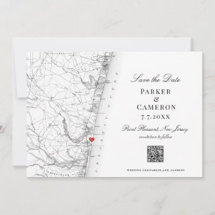 Reserve A Data Casamento Elegante Do Mapa De Nova Jersey