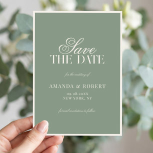 Reserve A Data Casamento Elegante em Verde Sálvia com Estilo de D