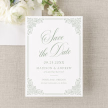 Casamento Elegante em Verde Sálvia com Moldura Orn