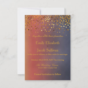 Reserve A Data Casamento Elegante Faux Gold Foil Confetti