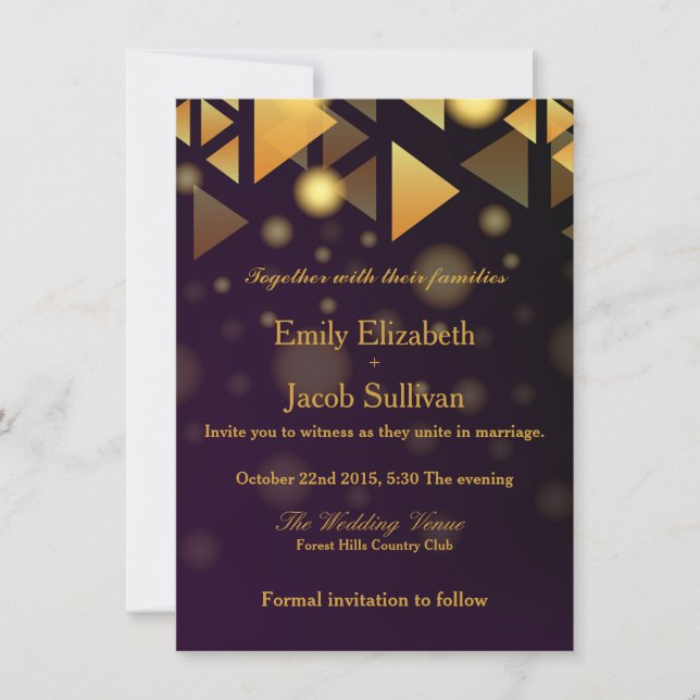 Reserve A Data Casamento Elegante Faux Gold Foil Confetti (Frente)