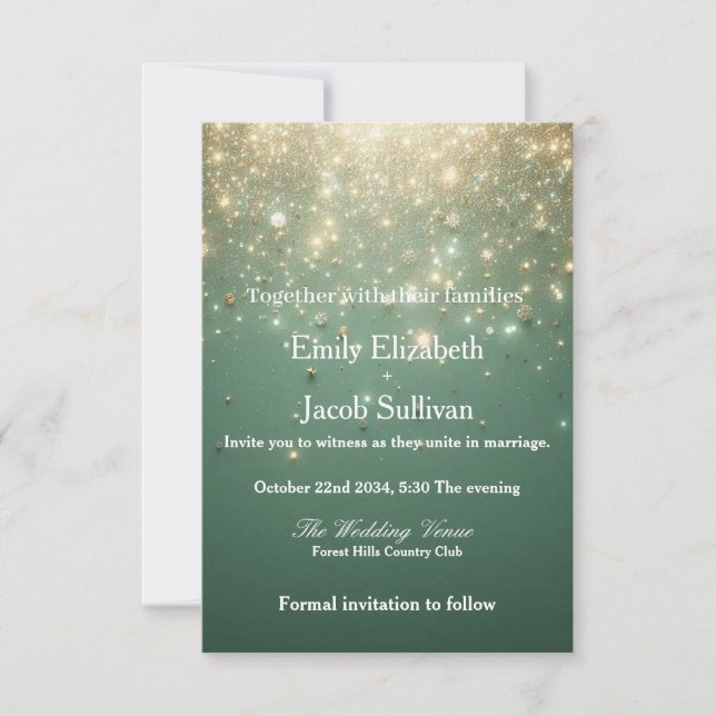 Reserve A Data Casamento Elegante Faux Gold Foil Confetti (Frente)