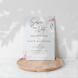 Reserve A Data Casamento Elegante Flor Simples