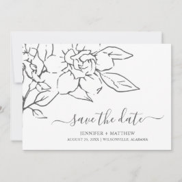 Reserve A Data Casamento Elegante Floral de Arte Neutral
