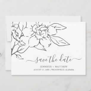 Reserve A Data Casamento Elegante Floral de Arte Neutral