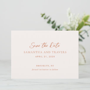 Reserve A Data Casamento Elegante Laranja Tradicional Queimado