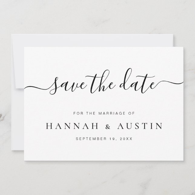 Reserve A Data Casamento Elegante Minimalista Salvar A Data (Frente)