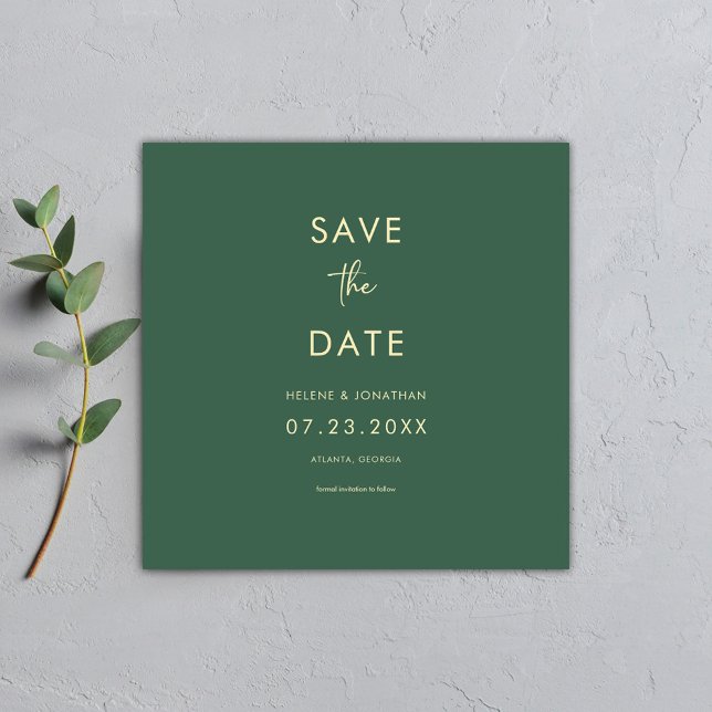 Reserve A Data Casamento Elegante Moderno Clássico Mínimo (Minimal Classic Sage Green Wedding Save The Date)