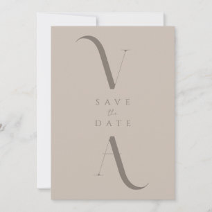 Reserve A Data Casamento Elegante Moderno Minimalista de Taupe